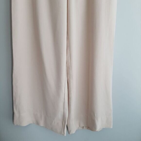New JOE FRESH / Wide Leg Belted Trousers Light Cream Beige Sz 12 - Picture 3 of 10